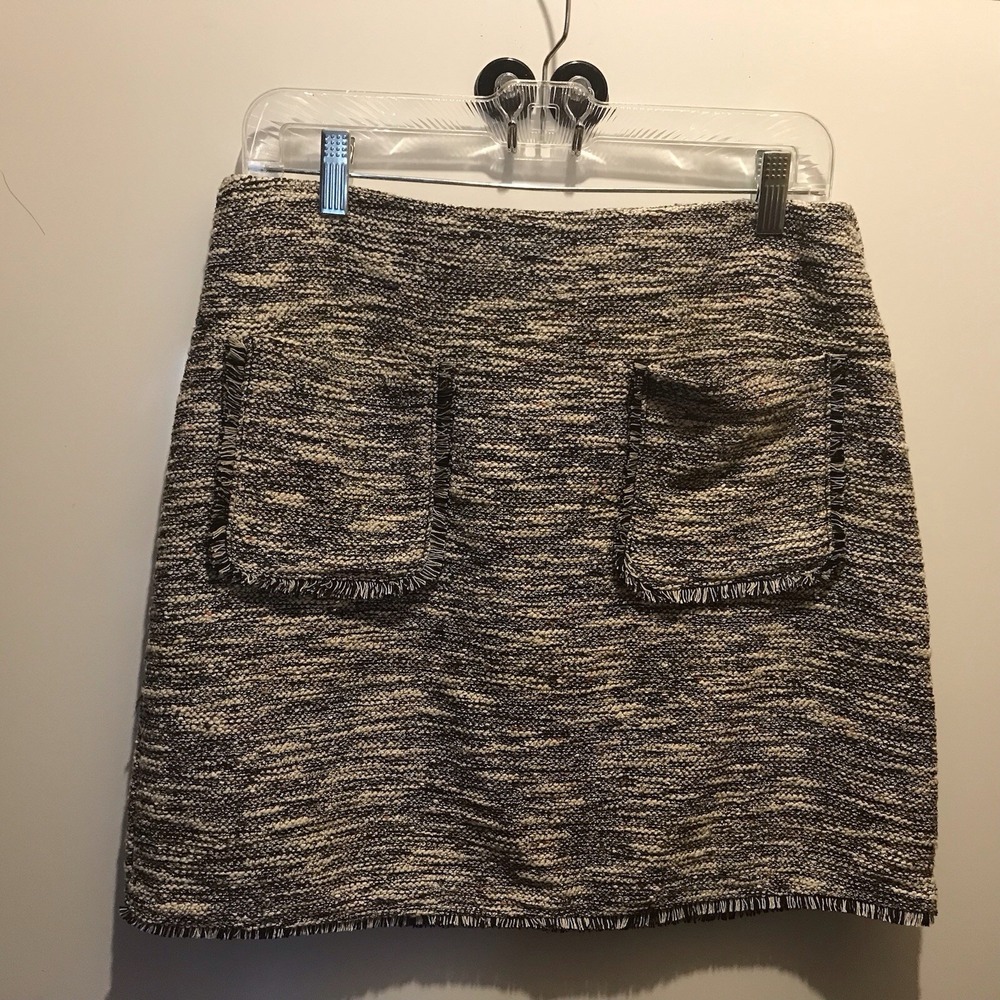 Loft Boucle Skirt With 2 Pockets Women's Size Medium 32" X 17"